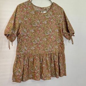 Polagram Floral Blouse in Earthy Tones